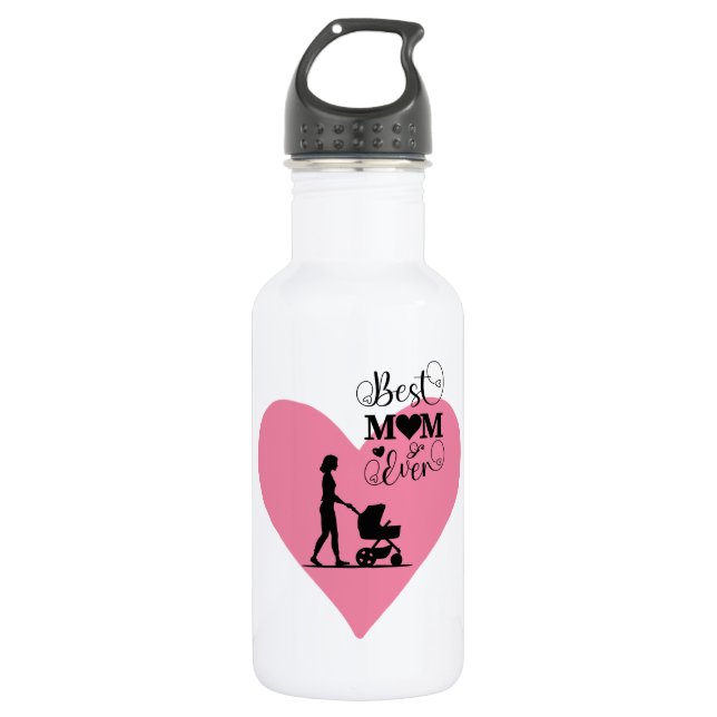 "Best Mum Ever – Heartfelt Moments" 532 Ml Water Bottle (Front)