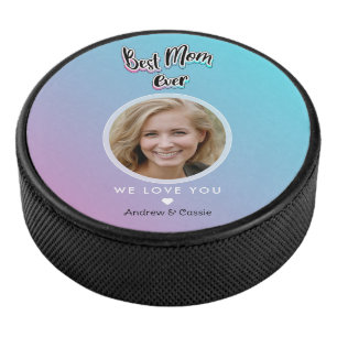 Best mum ever hockey puck
