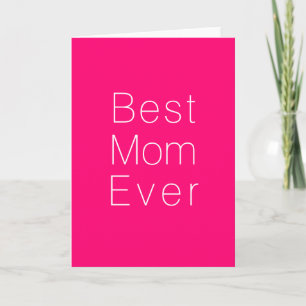 Best Mum Ever hot pink fuchsia custom minimalist  Card