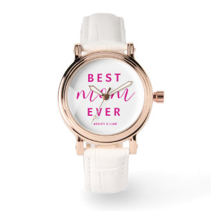 Best Mum Ever Hot Pink Script Mother's Day Watch