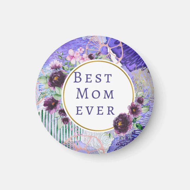 Best mum ever in purple magnet (Front)