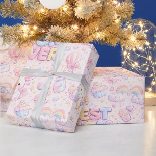 Best Mum Ever Kawaii Pastel Pattern Cute Bunny & Wrapping Paper