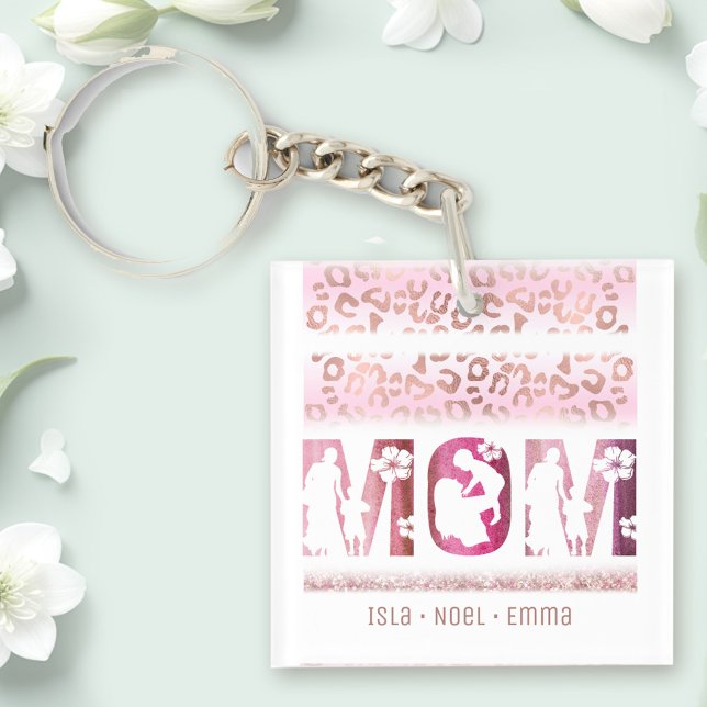 Best Mum Ever Kids Children Names Purple Key Ring (Best Mom Ever Kids Children Names Purple Keychain)