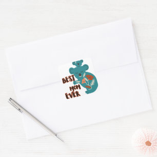 Best Mum Ever Koala Mother's Day Square Sticker
