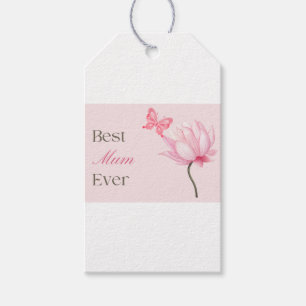 Best Mum Ever Lotus Mothers Day, Birthday Manual Gift Tags