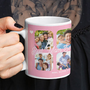 Best Mum Ever love you 9 photo collage pink Coffee Mug
