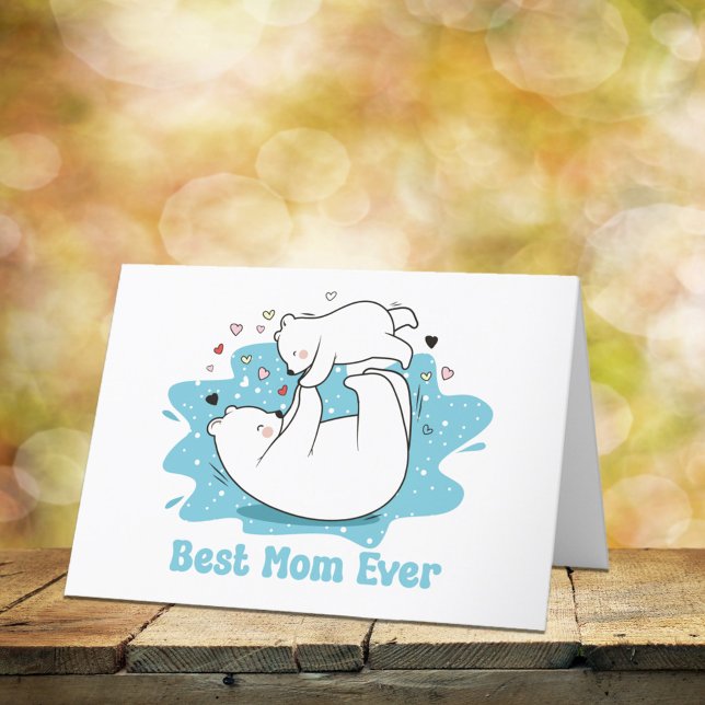 Best Mum Ever Mama Bear Mother’s Day Holiday Card (Creator Uploaded)
