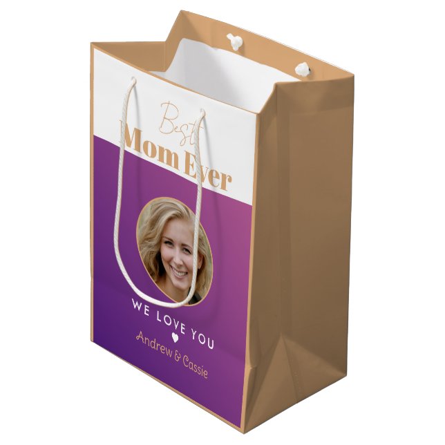 Best mum ever medium gift bag (Front Angled)