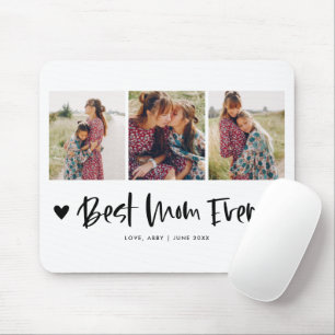 Best Mum Ever Minimalist Photo Collage Mouse Mat