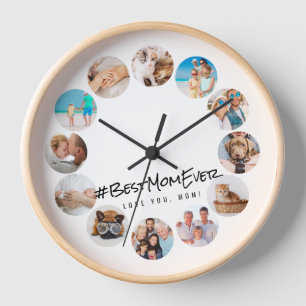  Best Mum Ever Modern 12 Photos Family & Pet Clock