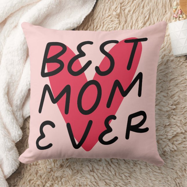 Best Mum Ever Modern Handlettering Mothers Day Cushion (Blanket)