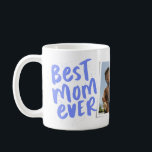 Best mum ever modern periwinkle photo Mother's Day Coffee Mug<br><div class="desc">Best mum ever! This playful and cool mug features modern bluish purple lettering with "best mum ever" and "love you" with room for custom text. There's also a single photo to make it extra personalised for that best mother in your life! Perfect for mother's day, mum's birthday, Christmas and more!...</div>