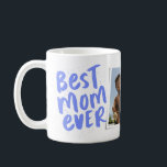 Best mum ever modern periwinkle photo Mother's Day Coffee Mug<br><div class="desc">Best mum ever! This playful and cool mug features modern bluish purple lettering with "best mum ever" and "love you" with room for custom text. There's also a single photo to make it extra personalised for that best mother in your life! Perfect for mother's day, mum's birthday, Christmas and more!...</div>