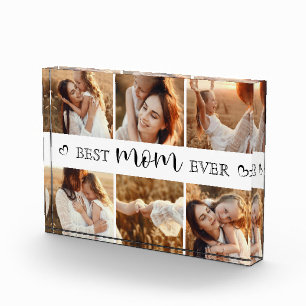Best Mum Ever Modern Photo Collage Personalised Block