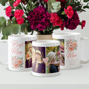 Best mum ever modern photo & flowers Mother's Day Coffee Mug
