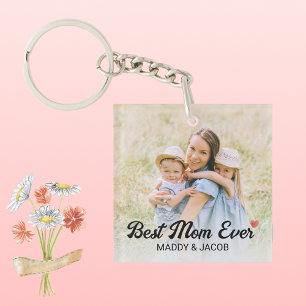 Best Mum Ever Modern Photo  Key Ring