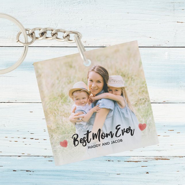 Best Mum Ever Modern Photo  Key Ring (Creator Uploaded)