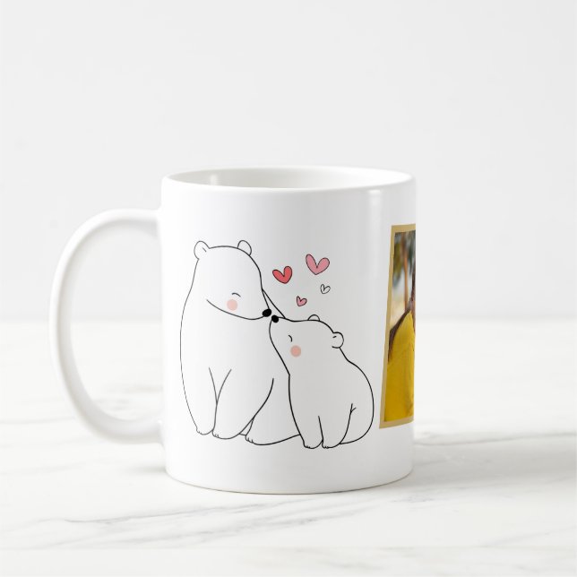 Best Mum Ever Modern Photo Mama Bear Mother's Day Coffee Mug (Left)