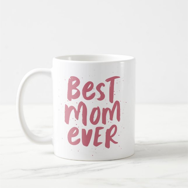 Best mum ever modern pink photo mother's day coffee mug (Left)
