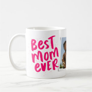 Best mum ever modern pink photo Mother's Day Coffee Mug