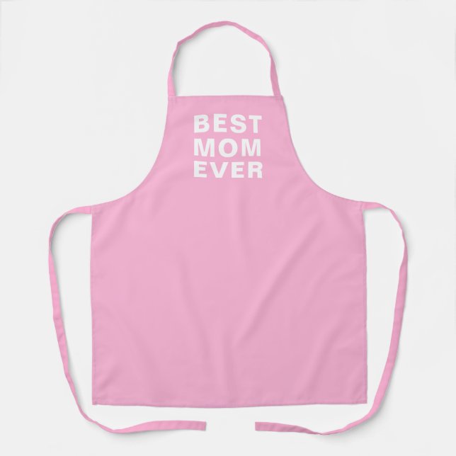 Best Mum Ever Modern Pink Typography Kitchen Apron (Front)