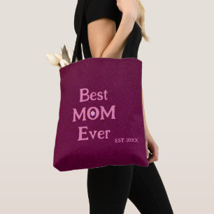 best mum ever modern retro solid mothers day  tote bag