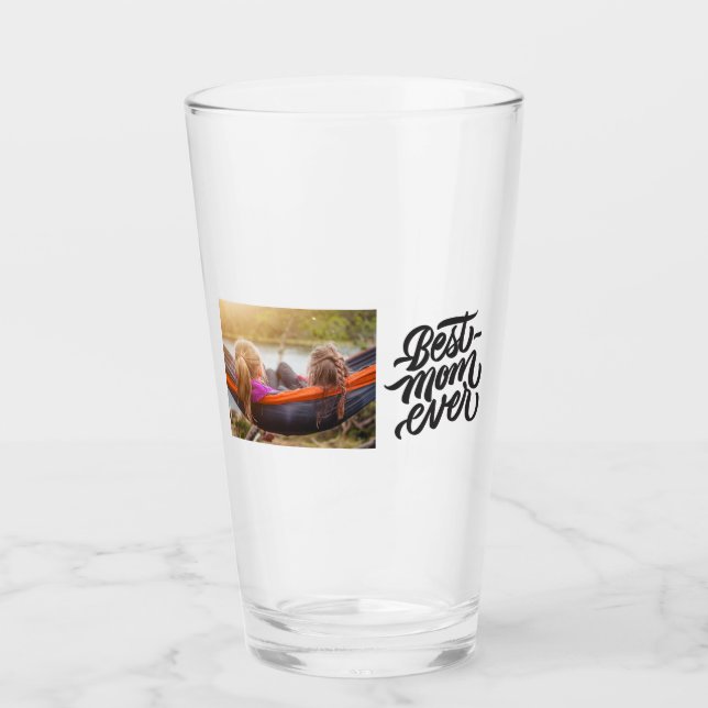 Best Mum Ever Modern Script Personalised Photo Glass (Front)