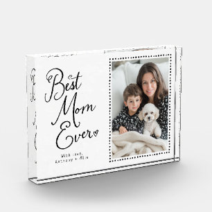 Best Mum Ever Modern Script Photo Block