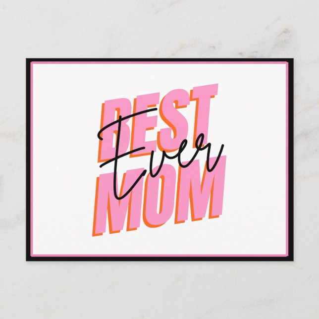 Best Mum Ever Modern Typography Mother's Day Chic Postcard (Front)