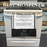 Best Mum Ever, monogram black white buffalo plaid Tea Towel<br><div class="desc">Best Mum Ever, monogrammed with name, black, and white, buffalo plaid, chequered, template kitchen, DIY recipe towel. Add your grandma, grandmother, or mum's recipe. Create the perfect keepsake, a memorable gift for family reunions, family traditions, birthdays, or chef baker gift ideas. Message us for your design needs, we are here...</div>