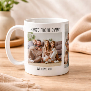 Best Mum Ever Mothers Day 3 Family Photos Collage Coffee Mug