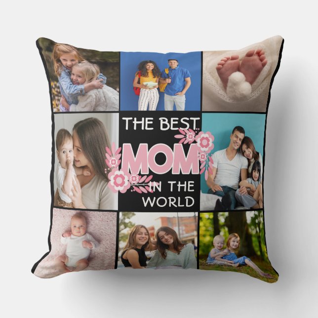 Best Mum Ever | Mother's Day 8 Photo Collage Cushion (Front)