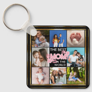 Best Mum Ever   Mother's Day 8 Photo Collage Key Ring