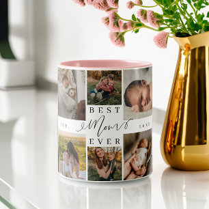 Best Mum Ever   Mother's Day 8 Photo Collage Two-Tone Coffee Mug