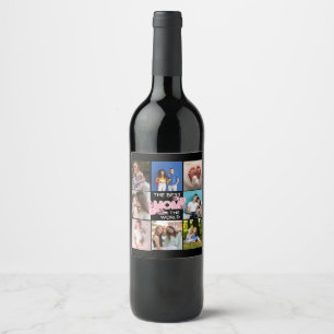Best Mum Ever Mother's Day 8 Photo Collage Wine Label