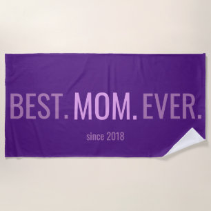 Best Mum Ever Mothers Day Beach Towel With Year