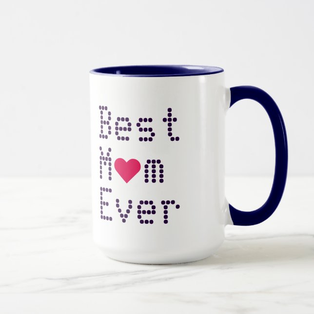 Best Mum Ever Mothers Day Birthday Heart Coffee Mug (Right)