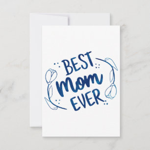 Best Mum Ever Mothers Day Blue Floral Gift Idea RSVP Card