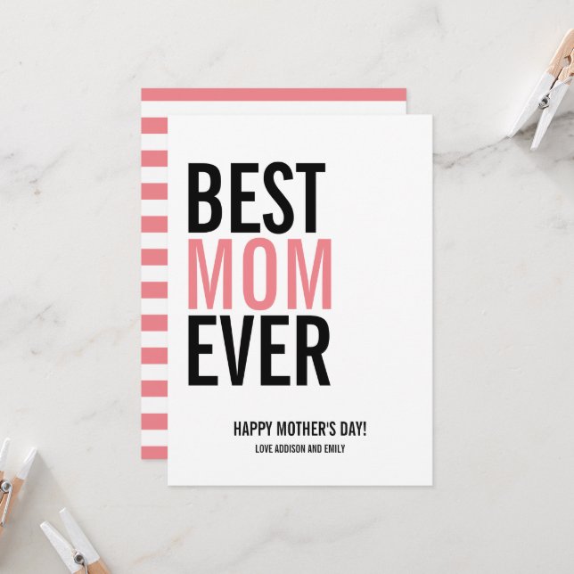 Best Mum Ever Mother's Day Card (Front/Back In Situ)