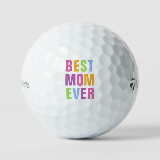 Best Mum Ever Mothers Day Colourful Typography Golf Balls (Front)