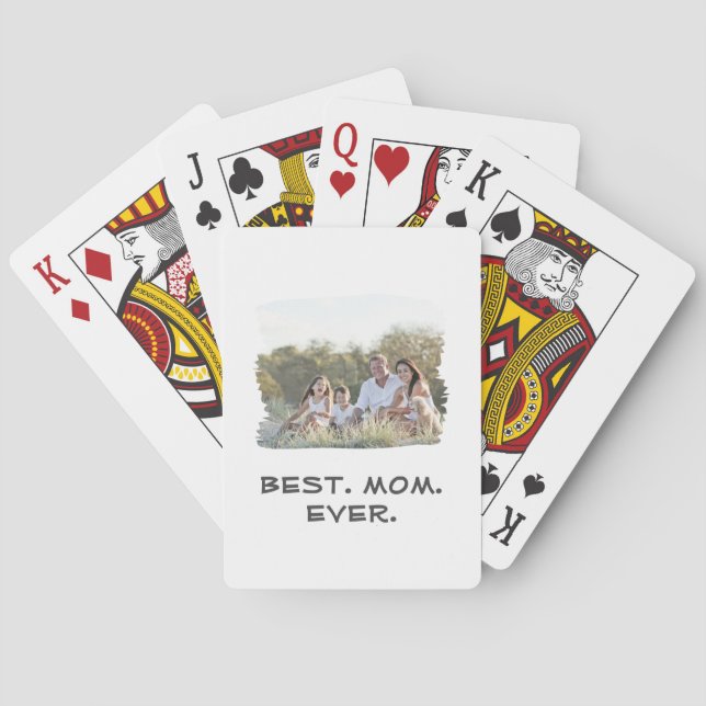 Best Mum Ever Mother's Day Custom Family Photo Playing Cards (Back)