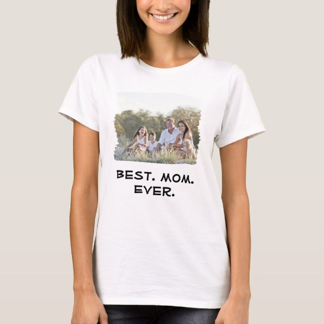 Best Mum Ever Mother's Day Custom Family Photo T-Shirt (Front)