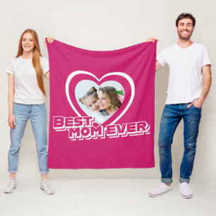 Best Mum Ever Mothers Day Custom Photo Fleece Blanket