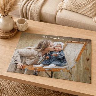 Best Mum Ever Mother's Day Custom Photo Jigsaw Puzzle