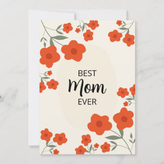 Best Mum Ever-Mothers Day Ditsy Orange floral Card