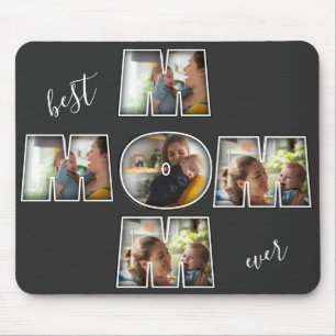 Best Mum Ever Mother's Day Gift 3 Photo Cutout Mouse Mat