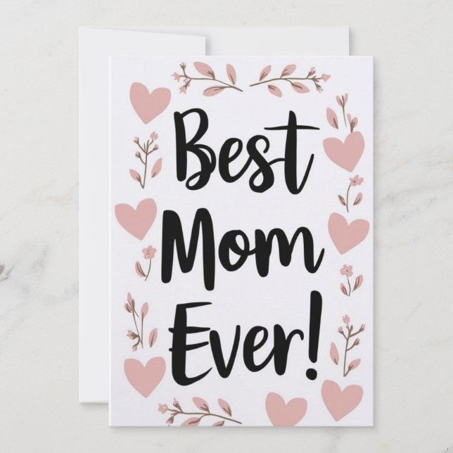 Best Mum Ever,mothers day gift card  (Front)