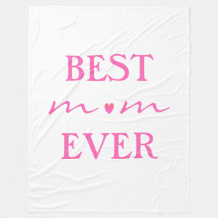 Best Mum Ever Mother's Day Gifts Pink Heart Large Fleece Blanket