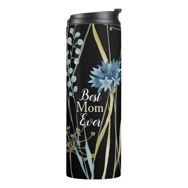 Best Mum Ever Mother's Day Monogram Floral  Thermal Tumbler (Rotated Left)