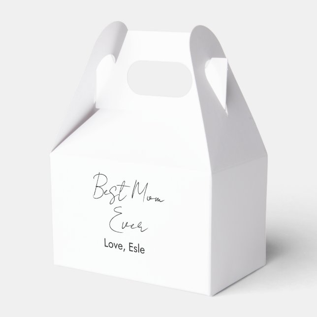 best mum ever mothers day name date simple minimal favour box (Front Side)